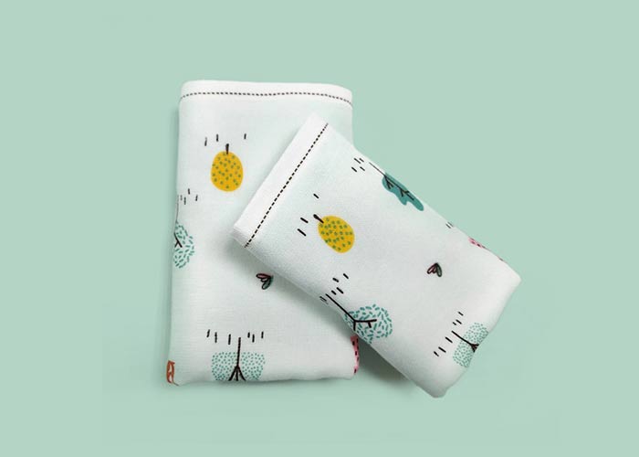 文清風印花紗布毛巾